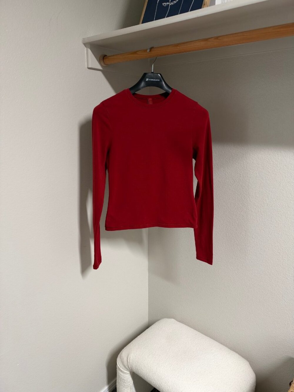 SKIMS Cotton Jersey Long Sleeve T-Shirt Red Size L